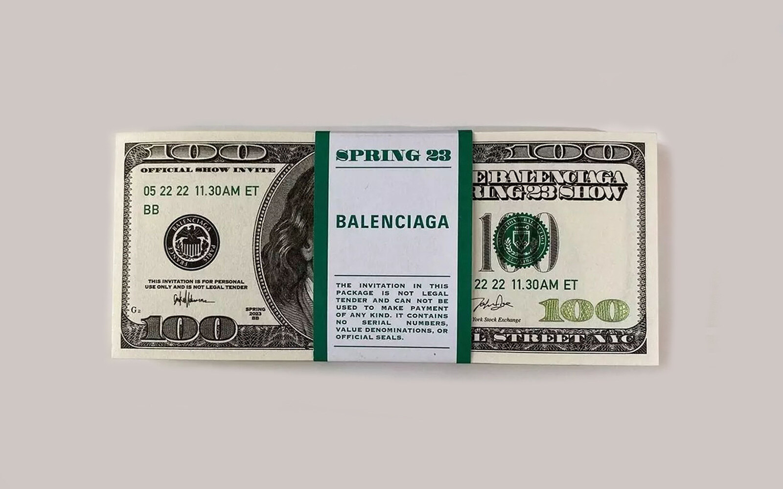 Balenciaga dollari invito sfilata spring 2023