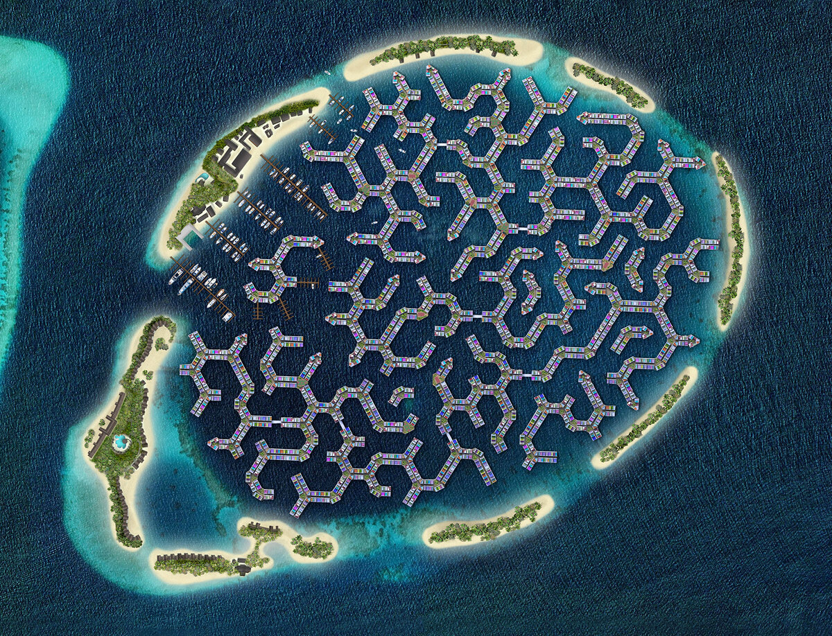 Maldives Floating City cittu00e0 galleggiante isola